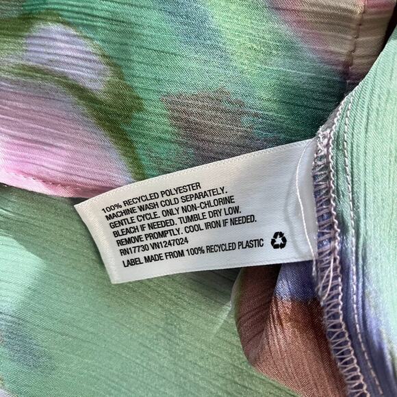 Future Collective Pastel Marble Ruched Skirt Size 22 Satin Mermaid Beach Boho - Picture 8 of 9